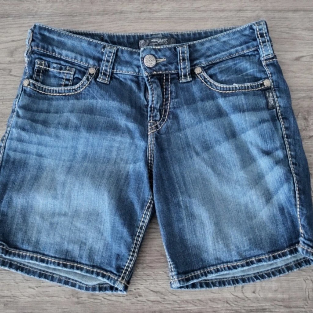Silver Suki Surplus Denim Jean Shorts  Womens 29